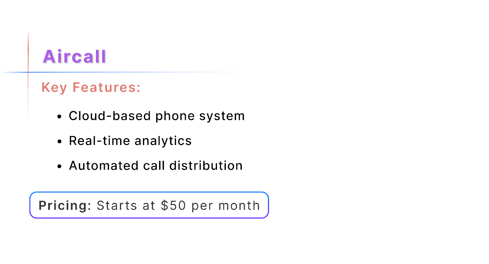 Aircall Call Center Quality Monitoring Software