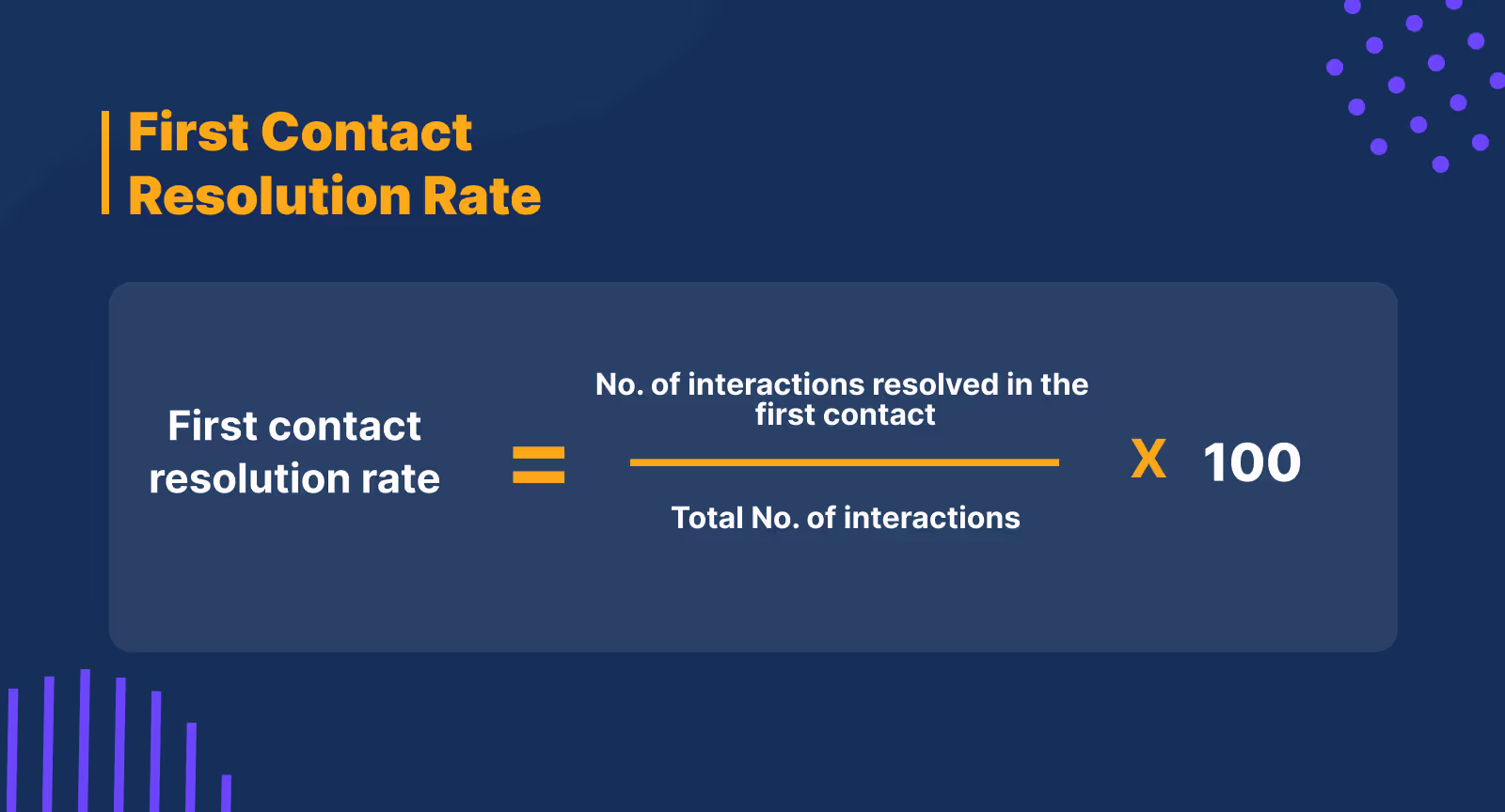 First Call Resolution Formula to measure customer satisfaction score