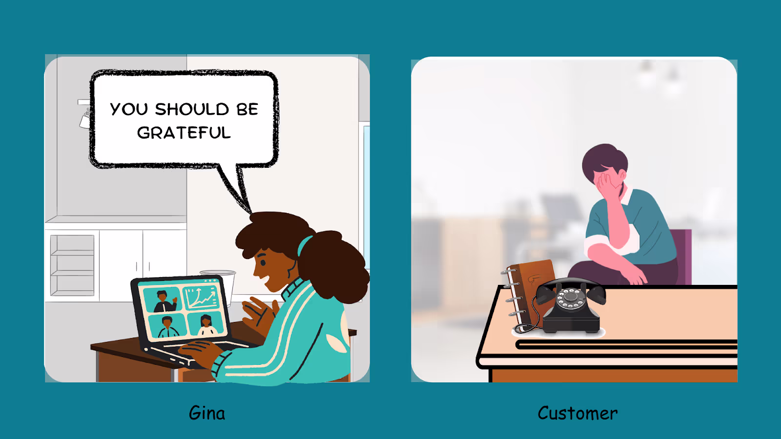 Personal empathy statements for customer service