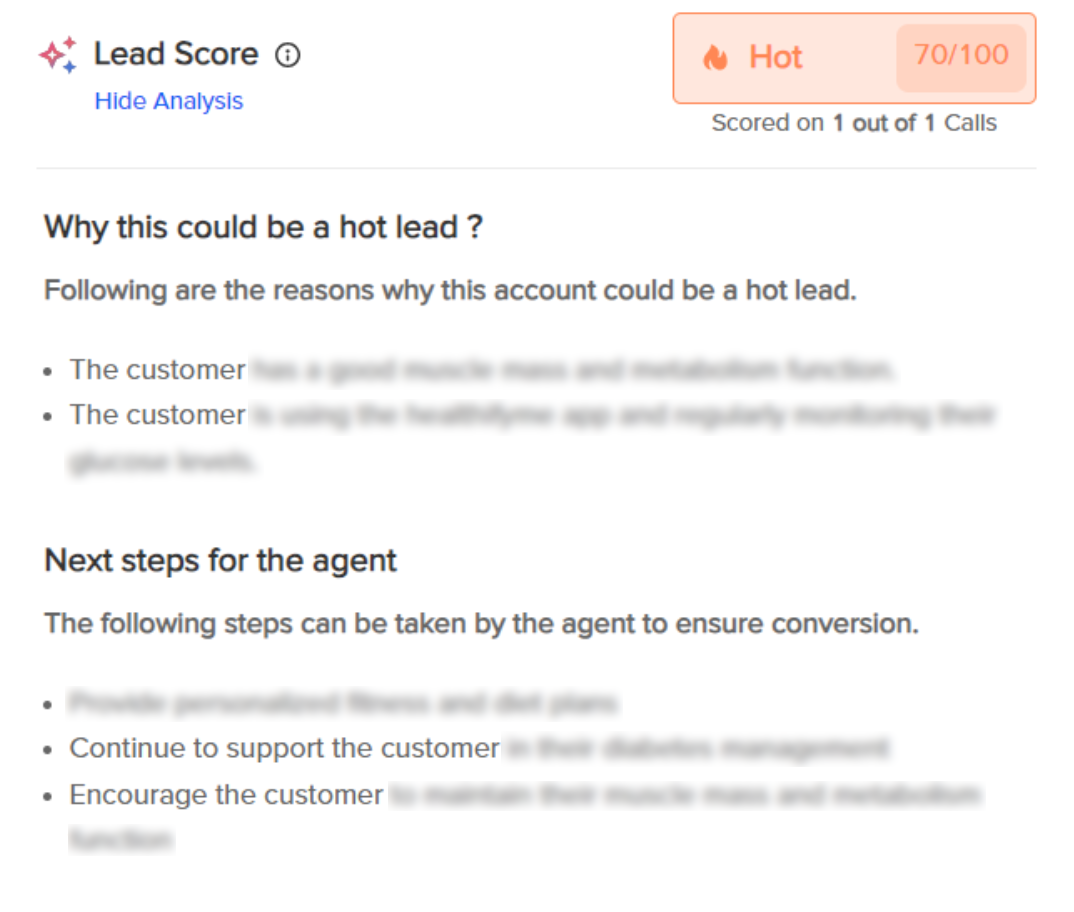 Callveriq Dashboard's lead score and classification