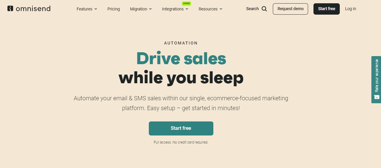 Omnisend Product Page