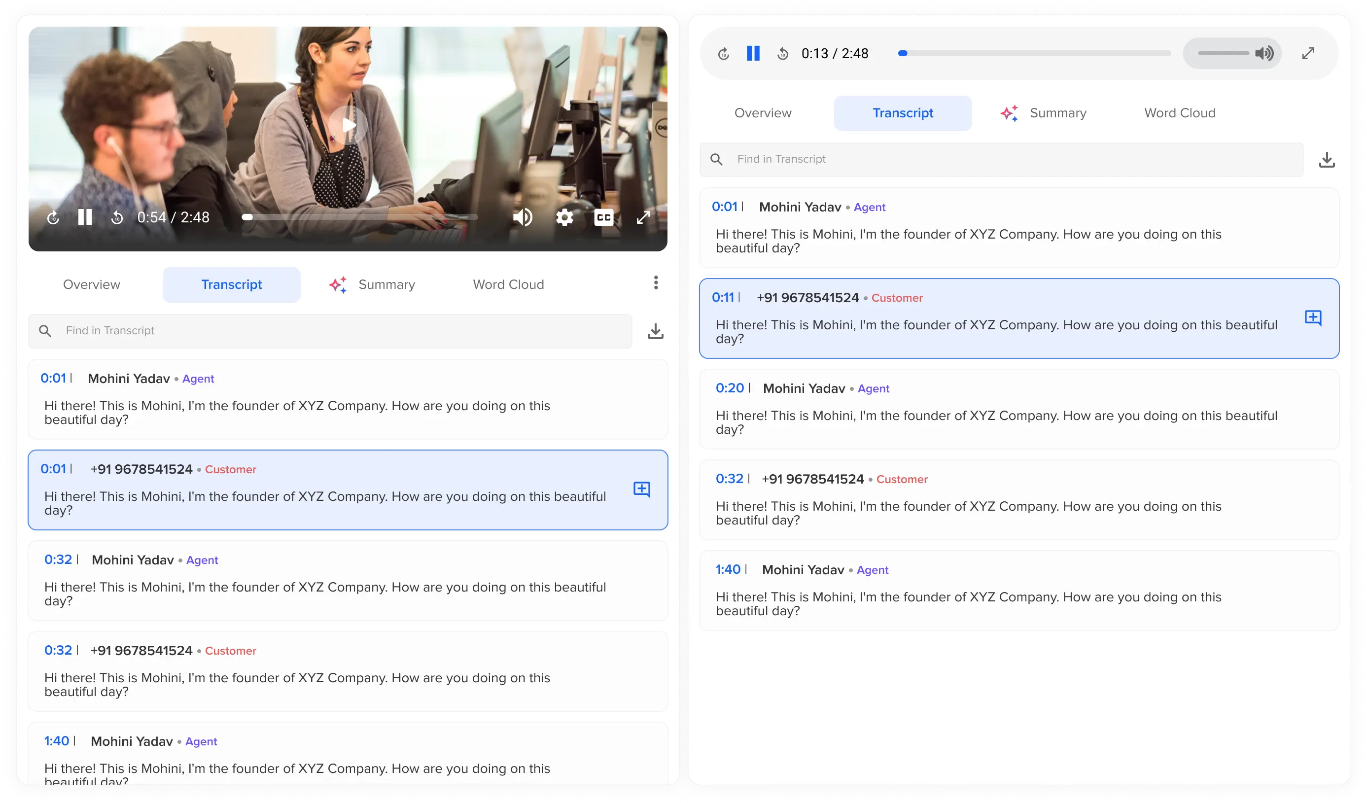 Callveriq’s audio transcription software for audio-to-text transcription