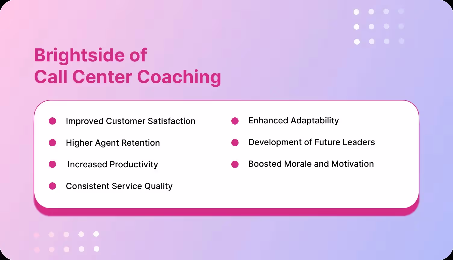 Advantages of call center coaching