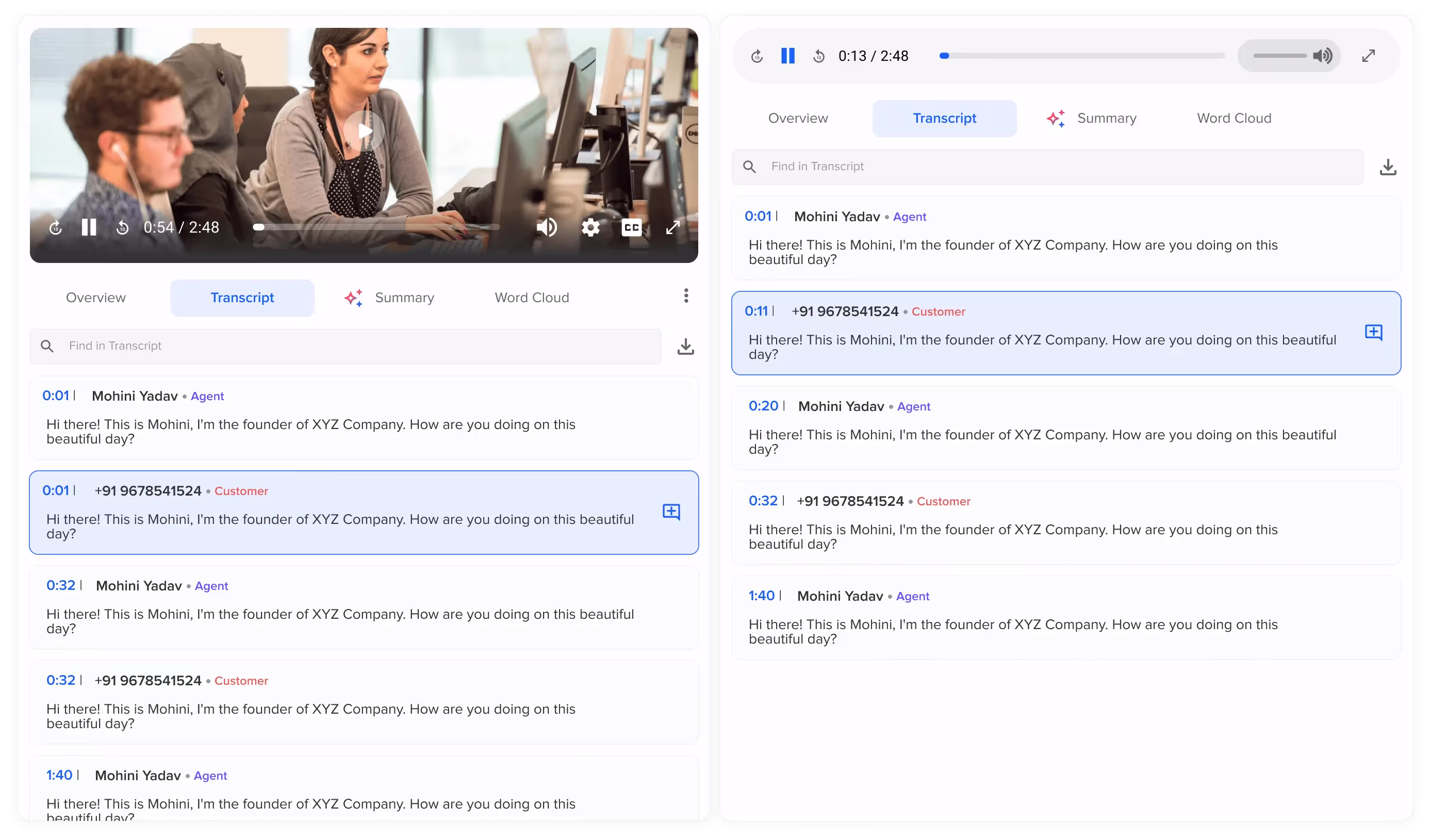 Callveriq's software for audio transcription converts audio files to text 