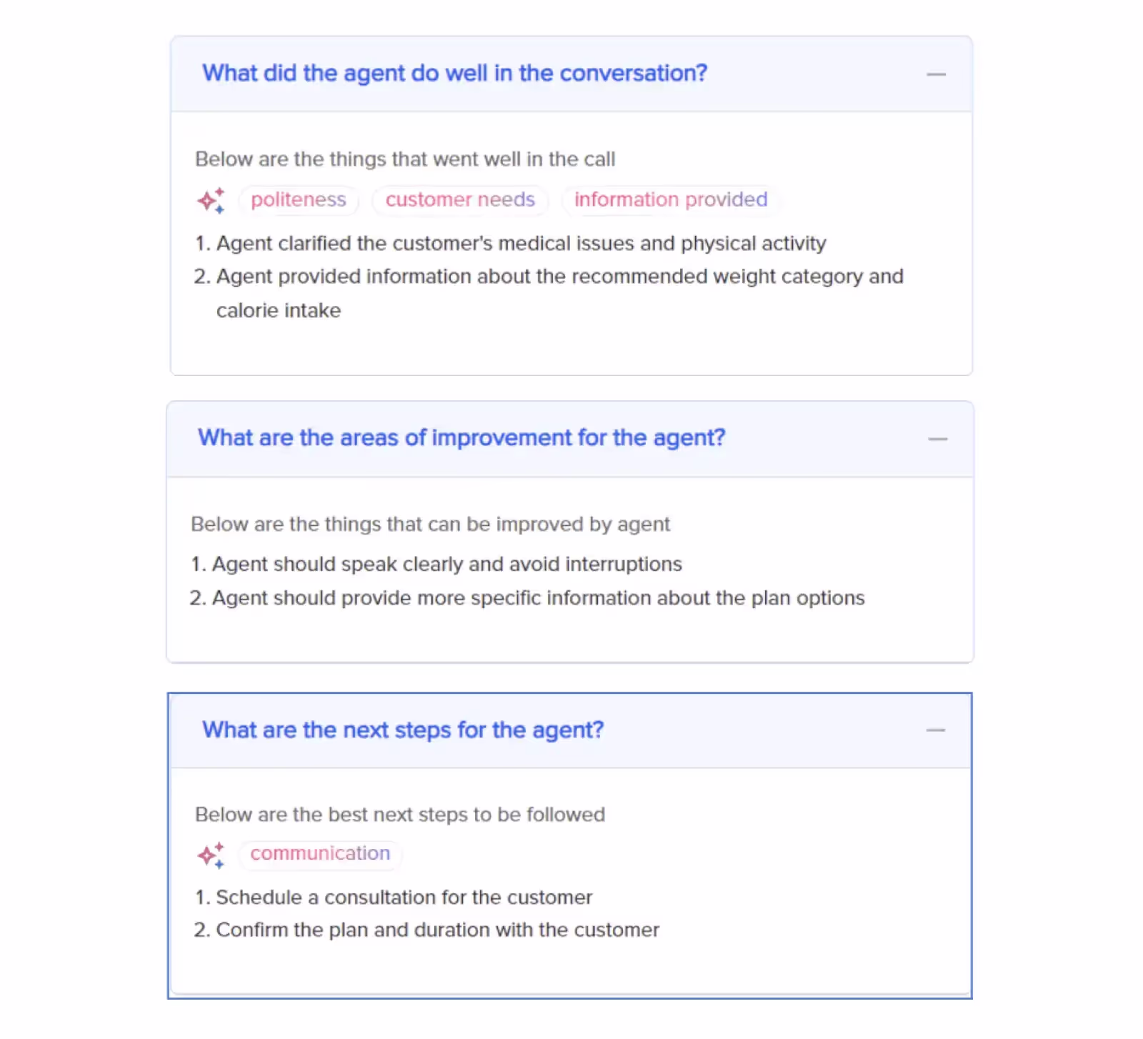 Detailed AI customer feedback obtained from LLM models