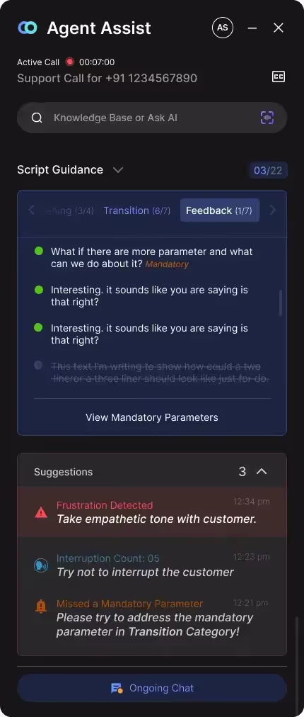 Real-time script guidance for seamless customer support