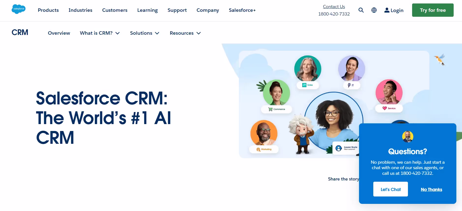 Salesforce Sales CRM Solution Product Page