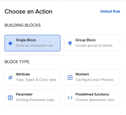 Customize advanced rule engine workflows with building blocks