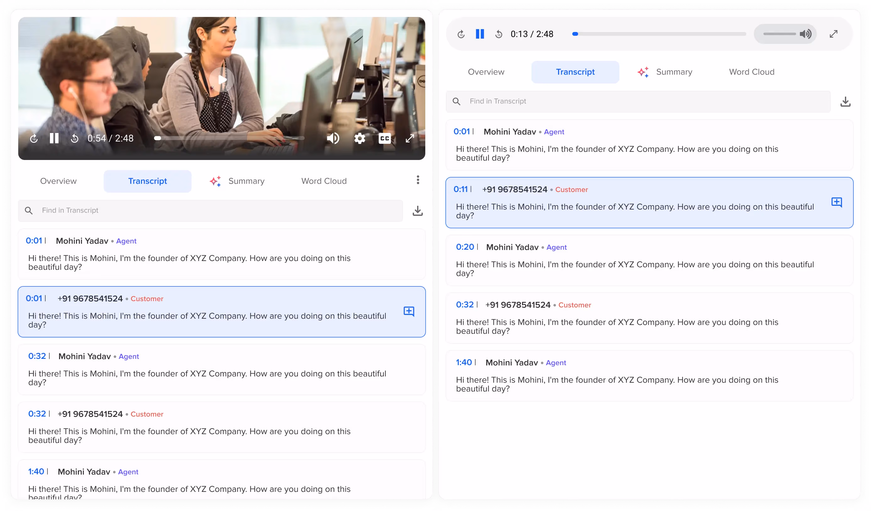 Callveriq’s audio transcription software for audio-to-text transcription