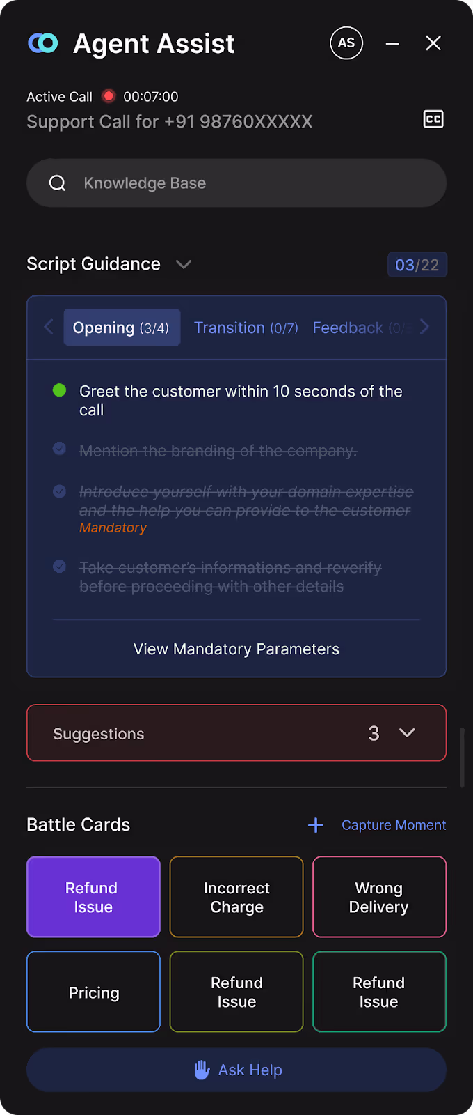 Provide prompt feedback to agents during conversations with Callveriq’s voice analytics too