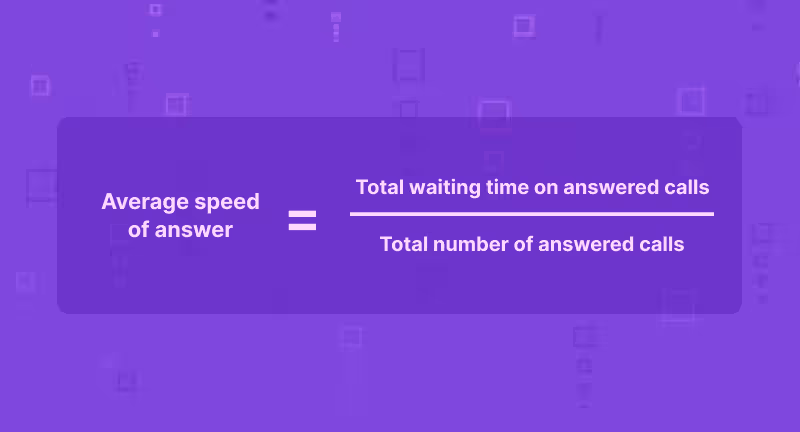 Formula for average speed of answer
