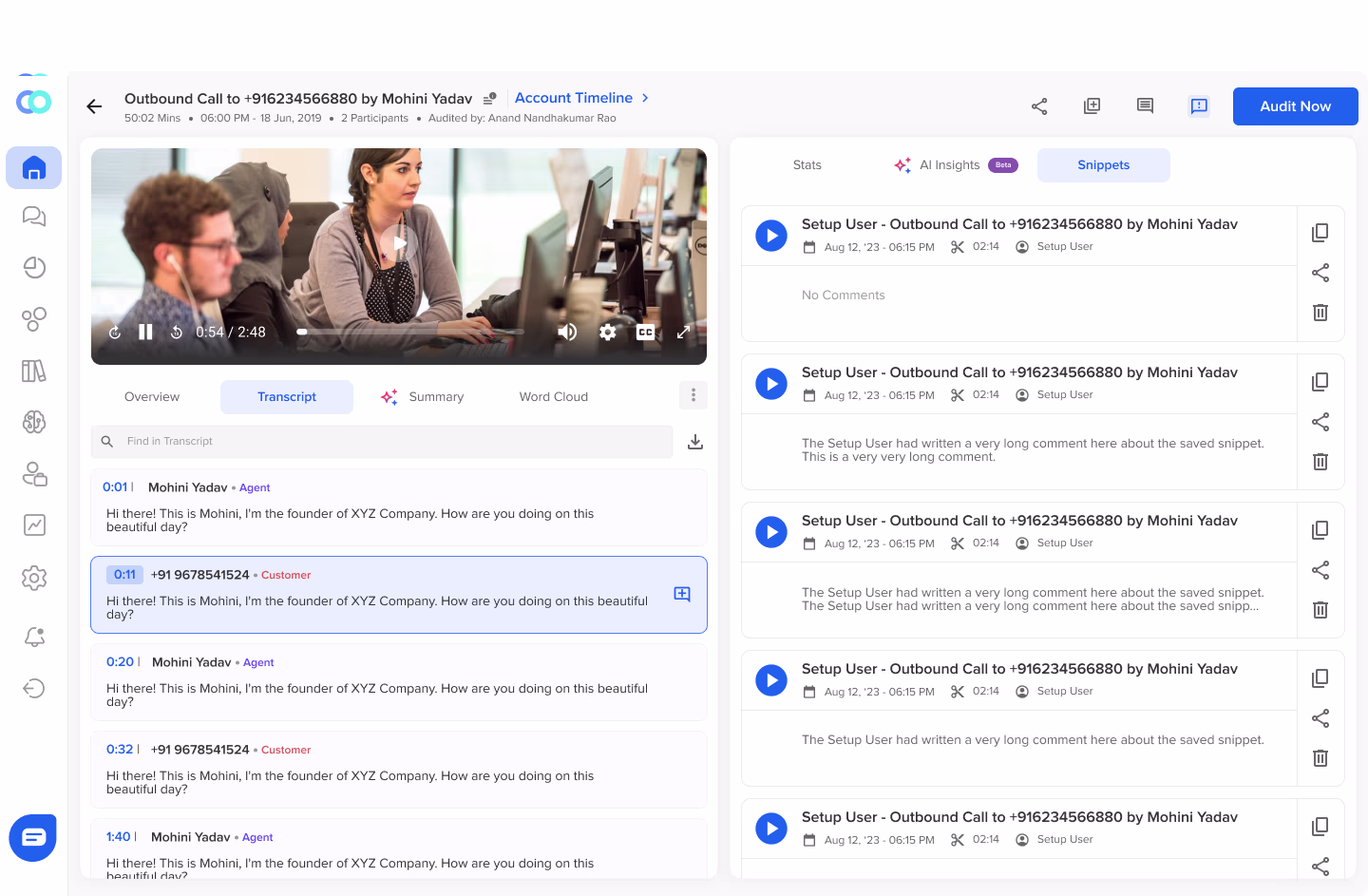 Outbound Call snippets for real-time adjustments after automated call routing