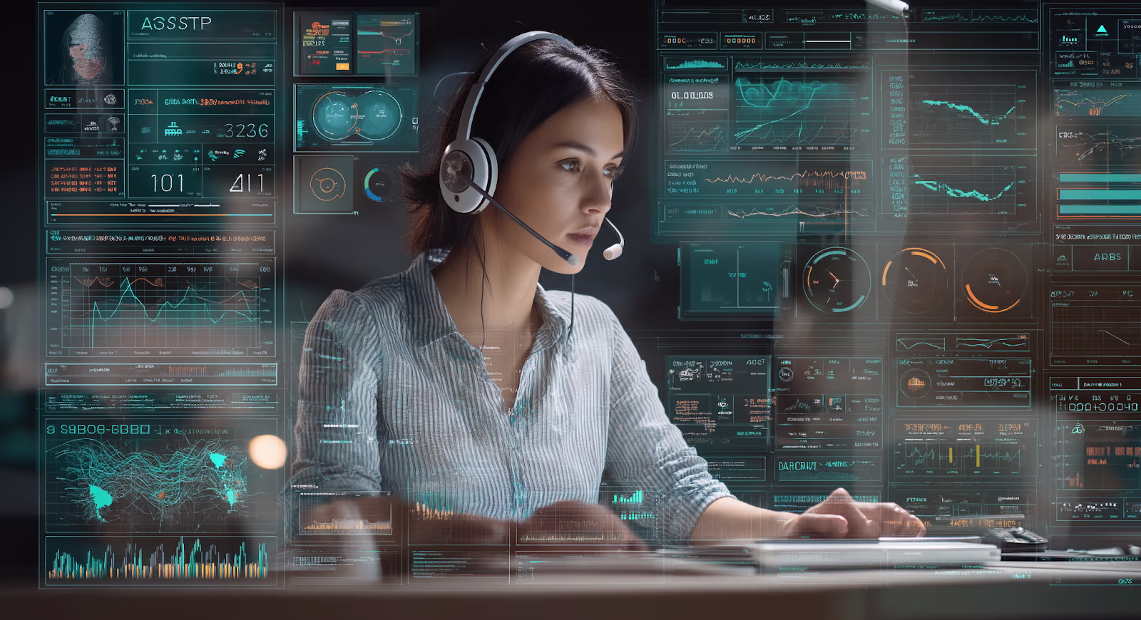 A Contact Center Agent working with Business Intelligence Tools