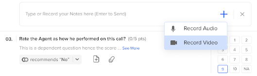 Capture agent feedback in audio and video mode