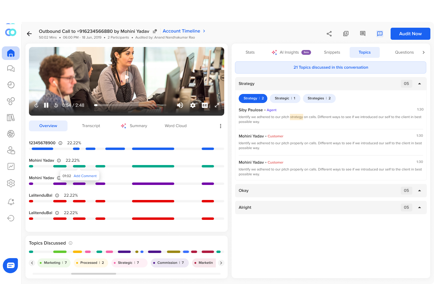 Callveriq's QA dashboard for compliance automation insurance workflow