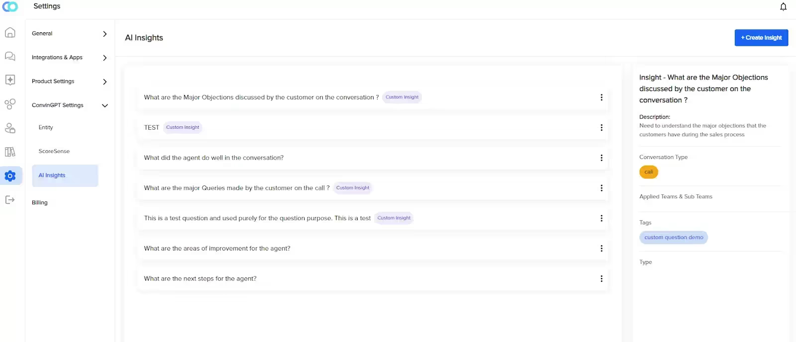 AI Insight tool configuration for AI-powered consumer insights