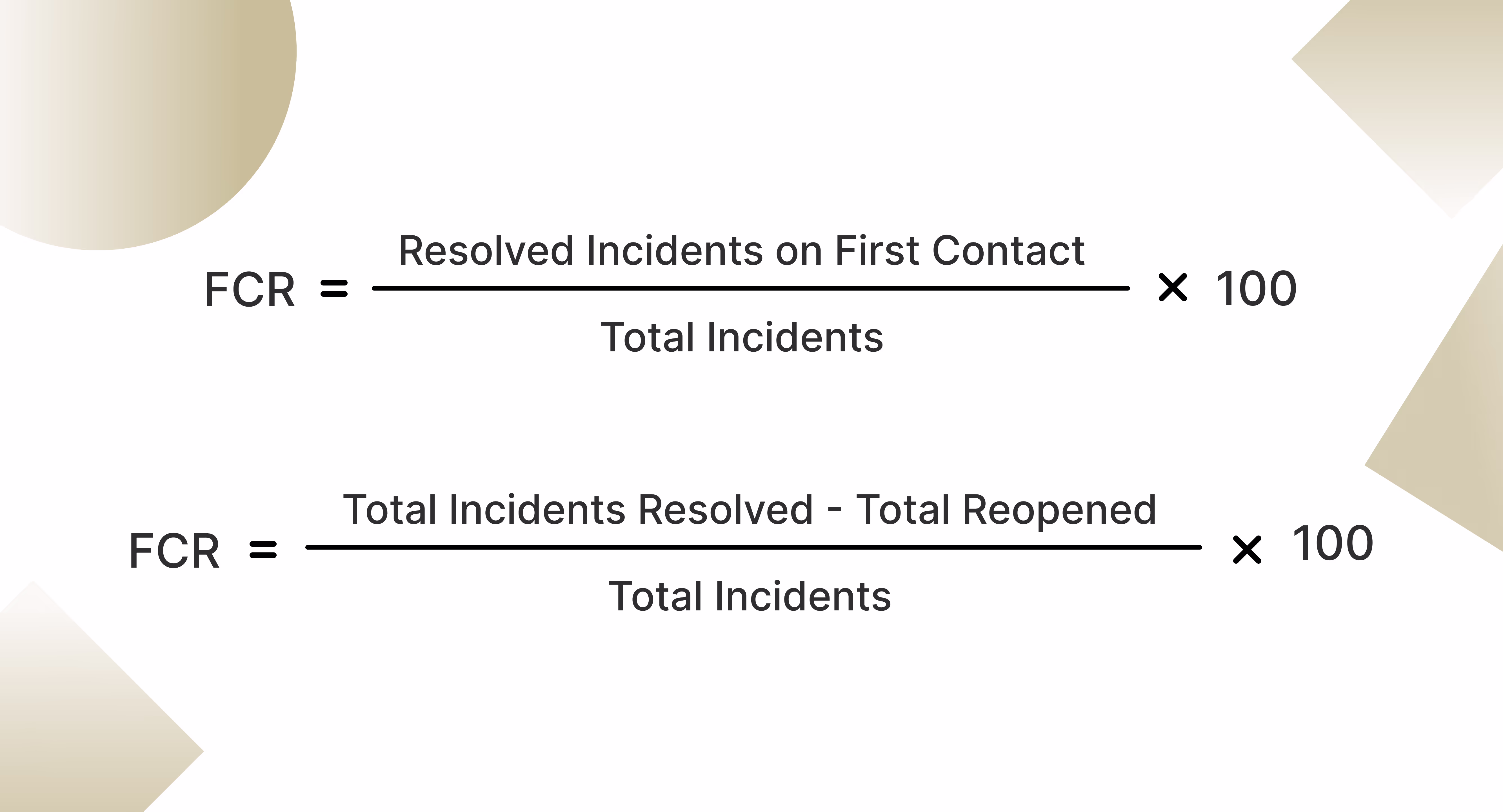 First Call Resolution Formula