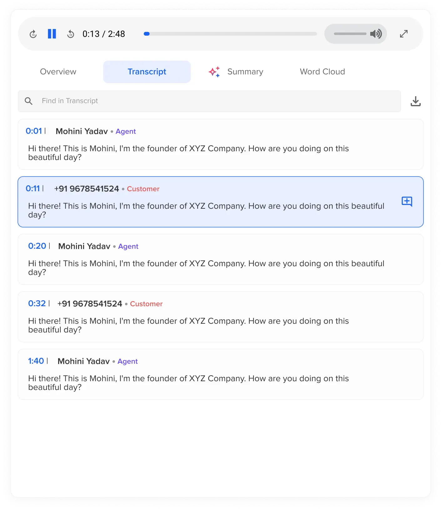 Transcribed script generated from video recording using AI video transcription software
