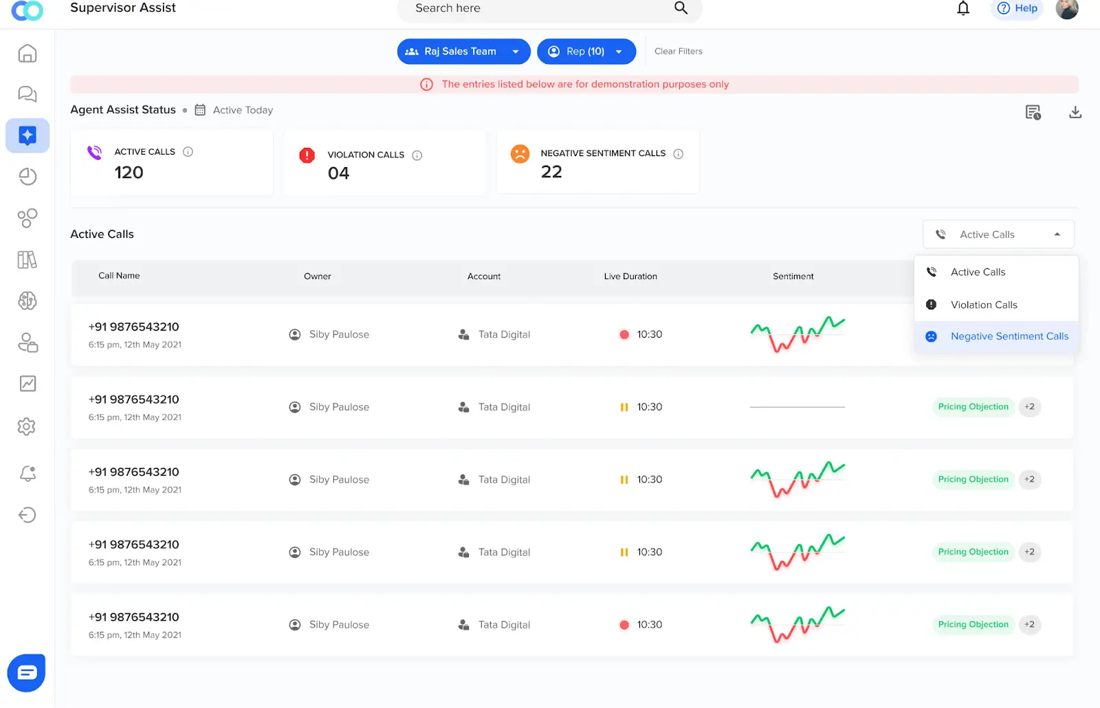 Real-time Supervisor Assist helps in tracking live conversations