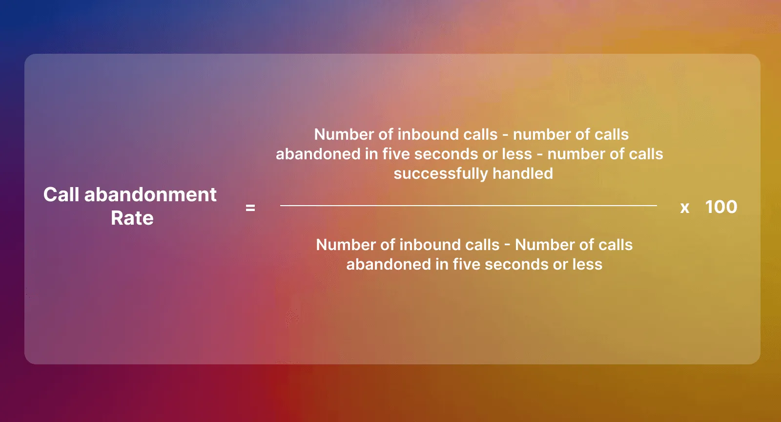 Abandonment rate formula