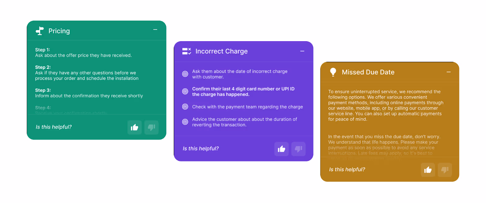 Different kinds of battle cards in real-time monitoring