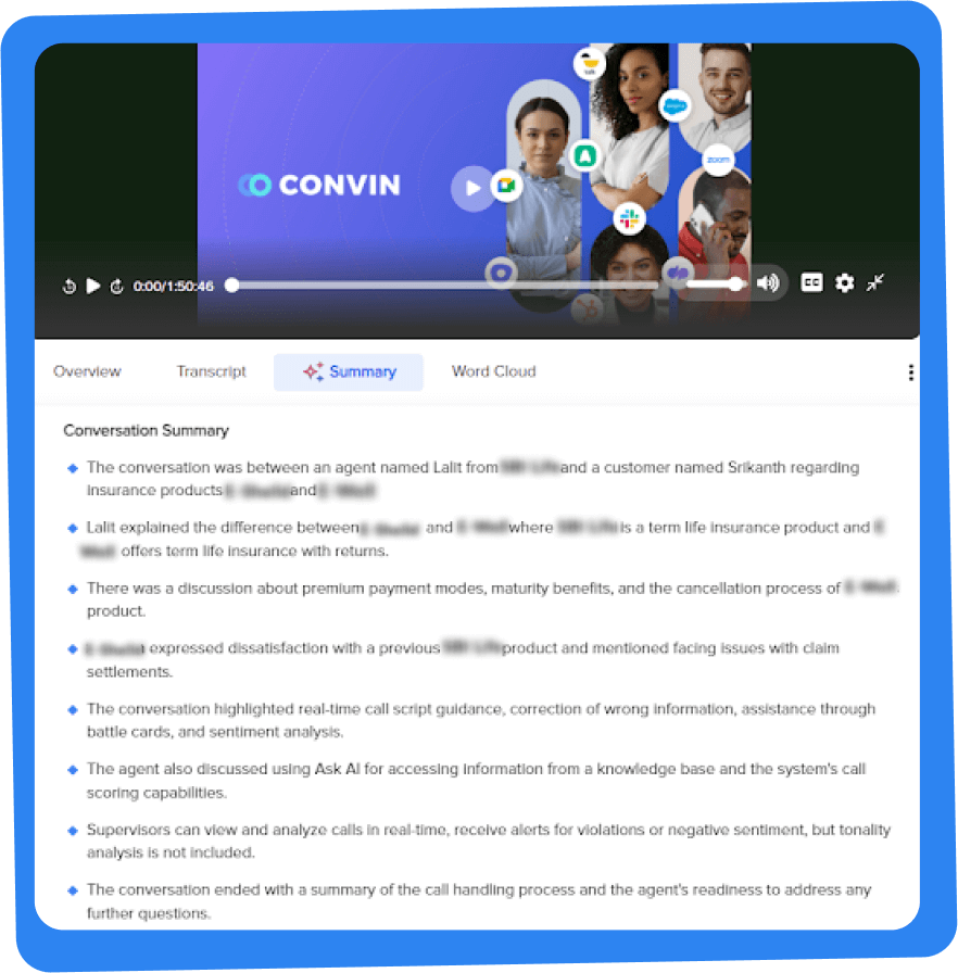 Callveriq's AI summarization